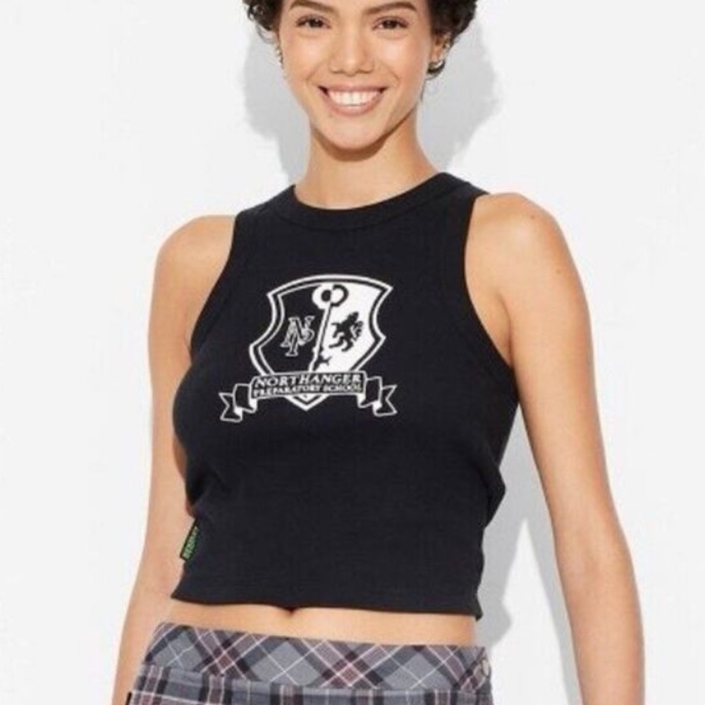 Women's Exclusive Beetlejuice Astrid Uniform Graphic Tank‎ Top - Black​​